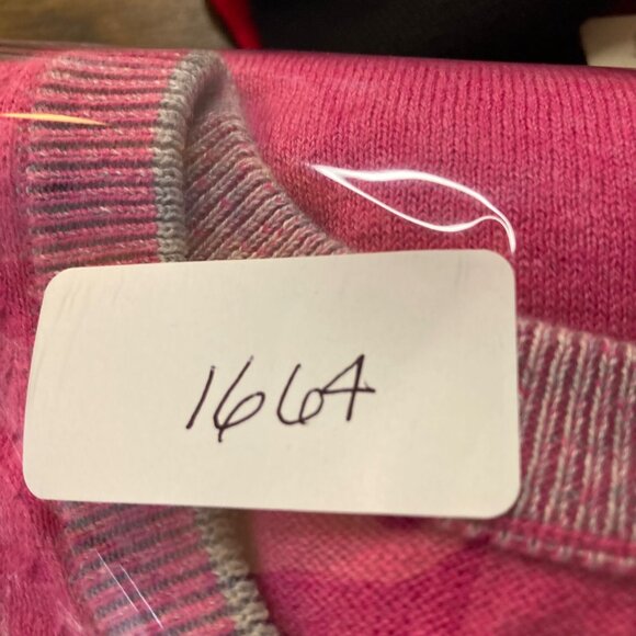 Mens J Lawrence Khakis Carmel V Neck Cotton Cashmere Sweater Pink Gray XL - Picture 8 of 8